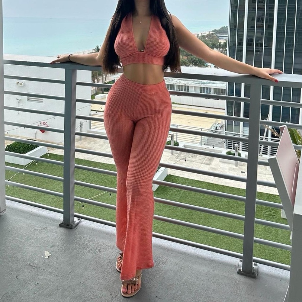 Coral pant set
